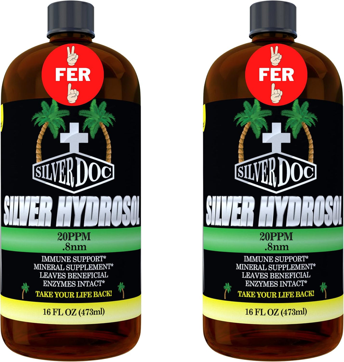 32 oz Total, Silver Doc Silver Hydrosol Mineral Supplement, Natural Alternative and Immune Support, Positively Charged 99% Bio-Available Colloidal Molecules Seek Out Unwanted Visitors
