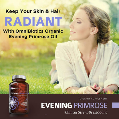 OmniBiotics The Female Health Care Package Organic Evening Primrose Oil + Myo-Inositol with D-Chiro-Inositol for Skin, Hair, & Hormone Support