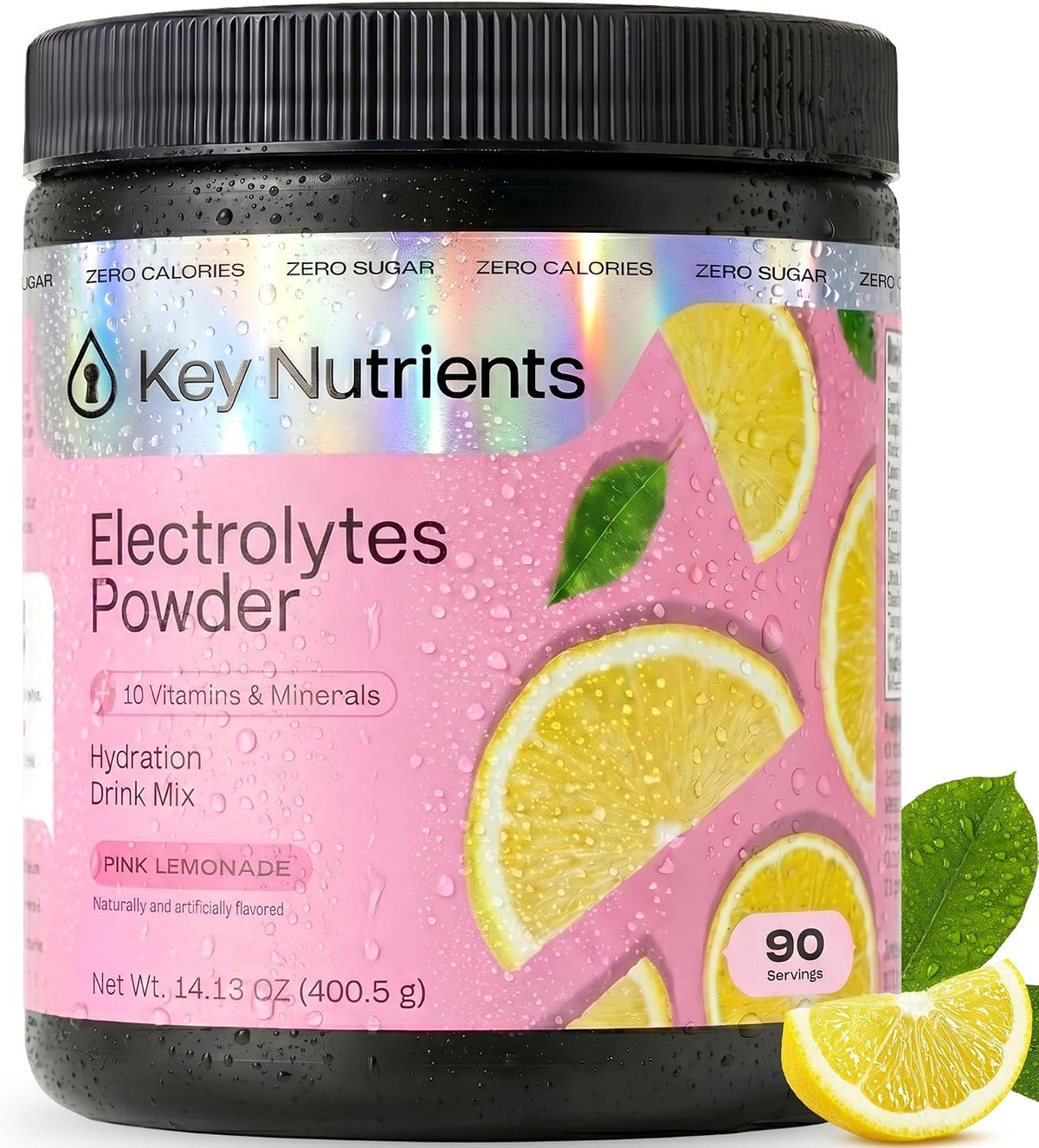 KEY NUTRIENTS Electrolytes Powder Bundle, Sweet Pink Lemonade 90 Servings Jar + Juicy Watermelon 20 Count Packets, Sugar Free Hydration Travel Drink Mix with Vitamins & Minerals, No Calories