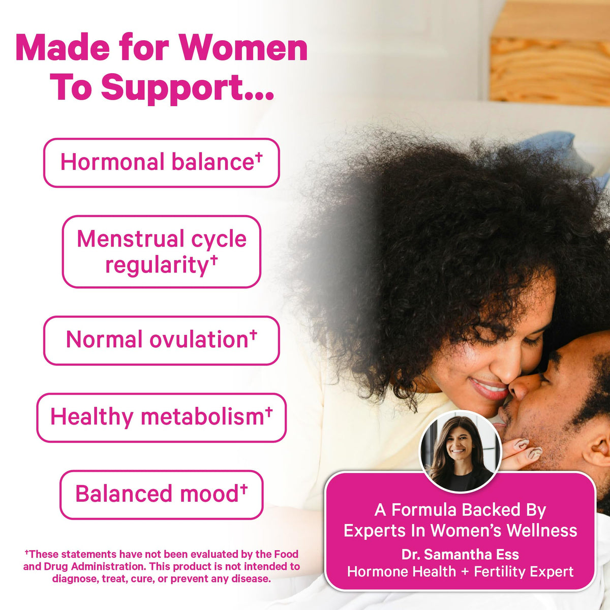 Pink Stork Myo-Inositol & D-Chiro Inositol: 3.6:1 Blend to Support Fertility, Hormone Balance for Women - Ovarian Function, Ovulation, Conception, and Period Support Supplement - 60 Capsules