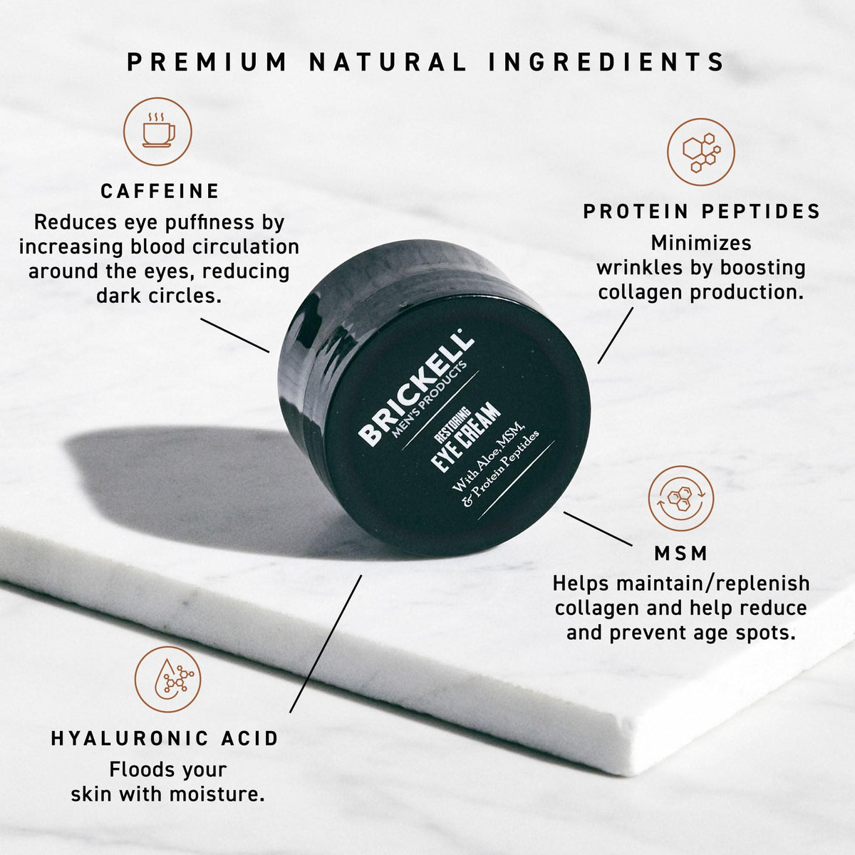 Brickell Men's Restoring Under Eye Cream for Men, Natural and Organic Anti Aging Eye Balm To Reduce Puffiness, Wrinkles, Dark Circles