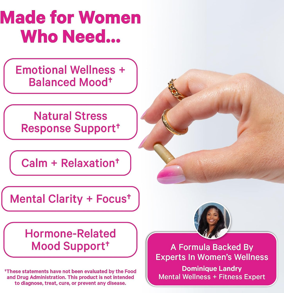 Pink Stork Saffron Extract for Mood Balance for Women, 30 Capsules | 88.5mg Saffron with Chamomile & Passionflower, Stress, Calm + Cortisol Support, Emotional Wellness + Hormonal Mood Balance