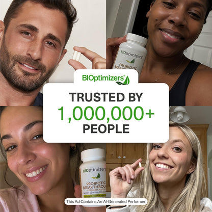 BIOptimizers Probiotic Breakthrough – Lactobacillus Plantarum OM Probiotics & Prebiotics Health Supplement for Gut, Digestive & Immune Support Probiotics for Women Men Elderly– 30 Vegan Capsules
