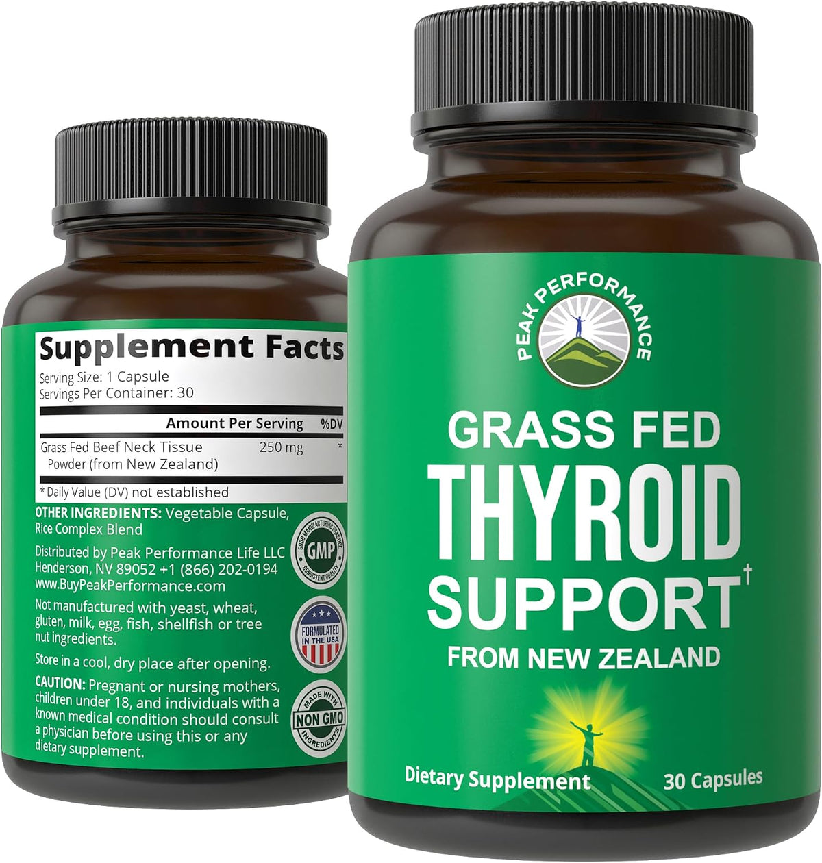 Raw Desiccated Thyroid Supplement. Grass Fed New Zealand Beef Neck & Thyroid Gland Capsules for Women and Men. Ancestral Living Ethically Sourced Bovine Supplements for Energy and Metabolism Support