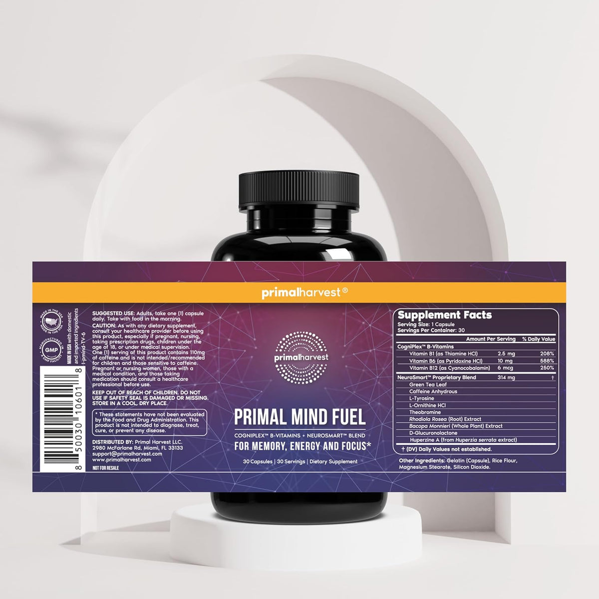 Primal Harvest Primal Mind Fuel & Multivitamin Supplements for Women and Men Multi Vitamin Capsules and Mind Fuel Pills Bundle