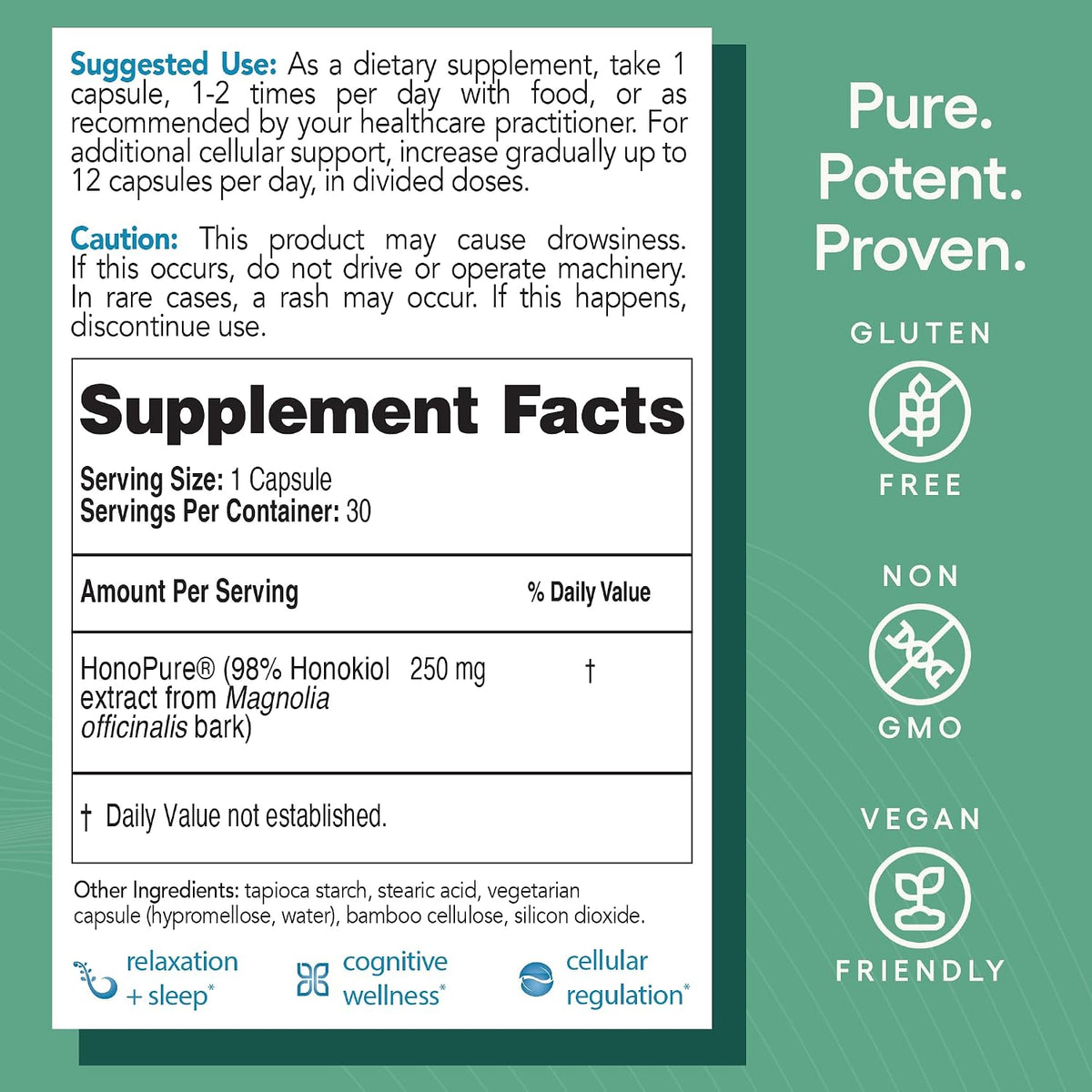 ecoNugenics Brain Health Supplement Bundle – PectaSol Modified Citrus Pectin Fiber + HonoPure Magnolia Bark Extract — Nootropic Pack for Sleep, Stress Relief, Cognitive Function, GABA Support