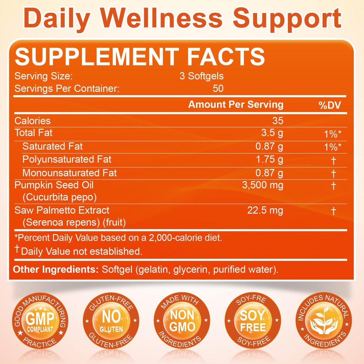 Pumpkin Seed Oil with Saw Palmetto, 3500mg Max Strength per Serving, 150 Softgels, Cold-Pressed with Essential Fatty Acids & Phytosterols, Supports Immune
