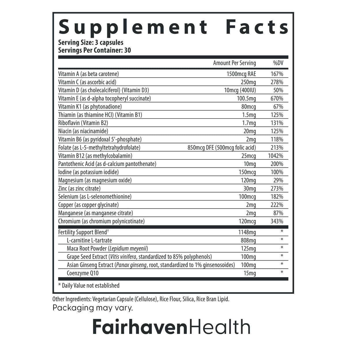 Fairhaven Health FertilAid for Men | Male Fertility Supplement for Count and Motility | Pre-Conception Support with L-Carnitine, CoQ10, Maca and Zinc | 90 Capsules | 3 Month Supply Fairhaven HealthBuy Supplements Australia