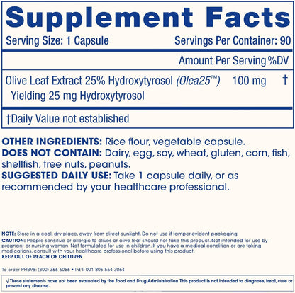 ProHealth Hydroxytyrosol Extreme - Hydroxytyrosol Supplement, Olive Leaf Extract (Olive Leaf Extract Organic) (90 Vegetarian Capsules) Gluten Free, Soy Free.
