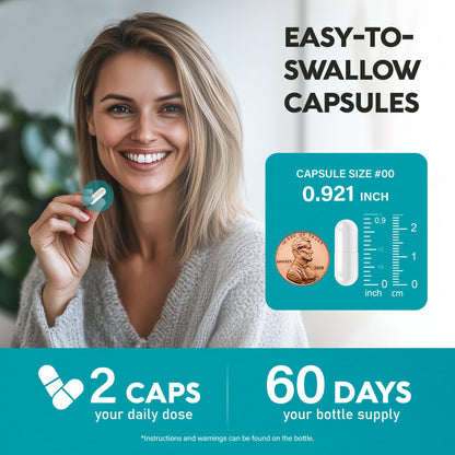 NAC Supplement | Selenium | B6 | B12 - Antioxidant, Immune Support - N Acetyl Cysteine 600 mg per Capsule, 1200 mg per Serving - Lab Tested - Non-GMO, Gluten-Free, Vegan - 120 caps, 2 Month Supply