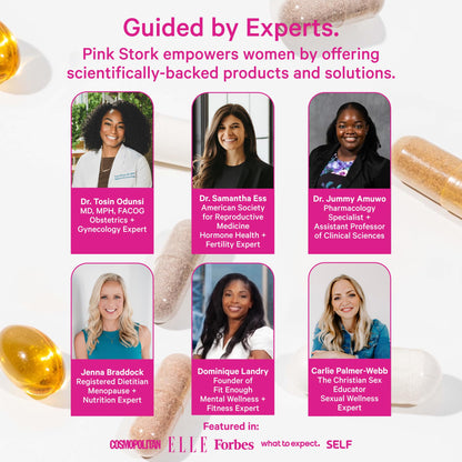 Pink Stork Fertility Gummies for Women, 60 Count | CoQ10, Myo-Inositol, Methylated Folate, Hormone Balance Support, OBGYN-Formulated