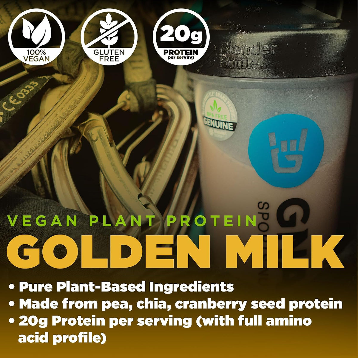 Golden Milk Vegan Protein Powder and Gnarly Performance Greens Lemon Mint (11.64 oz)