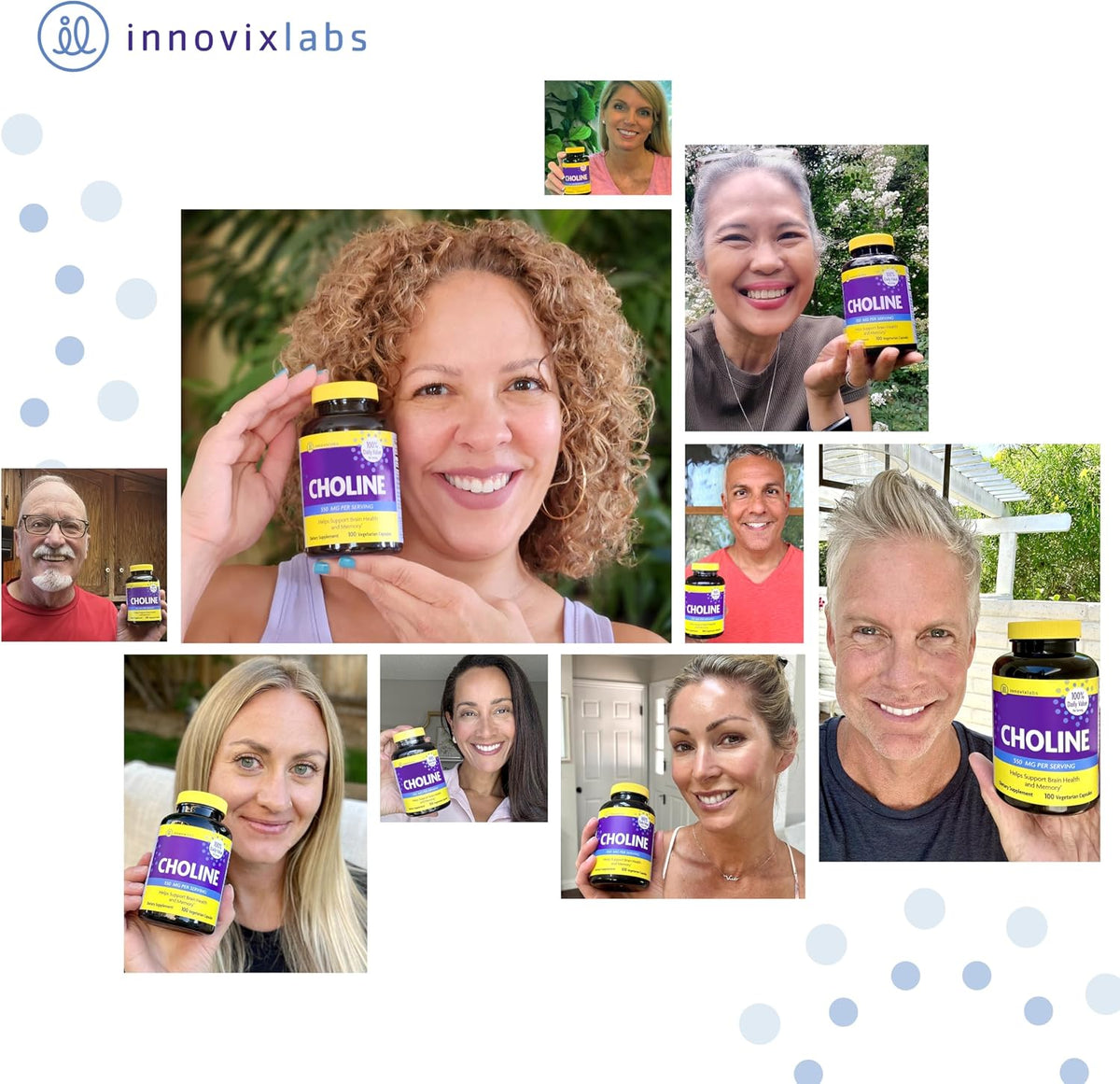 InnovixLabs Choline Supplement 550 mg, Pure Choline Bitartrate Brain Supplement for Memory and Focus, Supports Liver Function and Mental Clarity for Women and Men, Non-GMO, 50-Day Supply