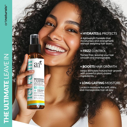 Artnaturals Rosemary & Castor Leave-In Conditioner, 8 fl oz, 2 Pack