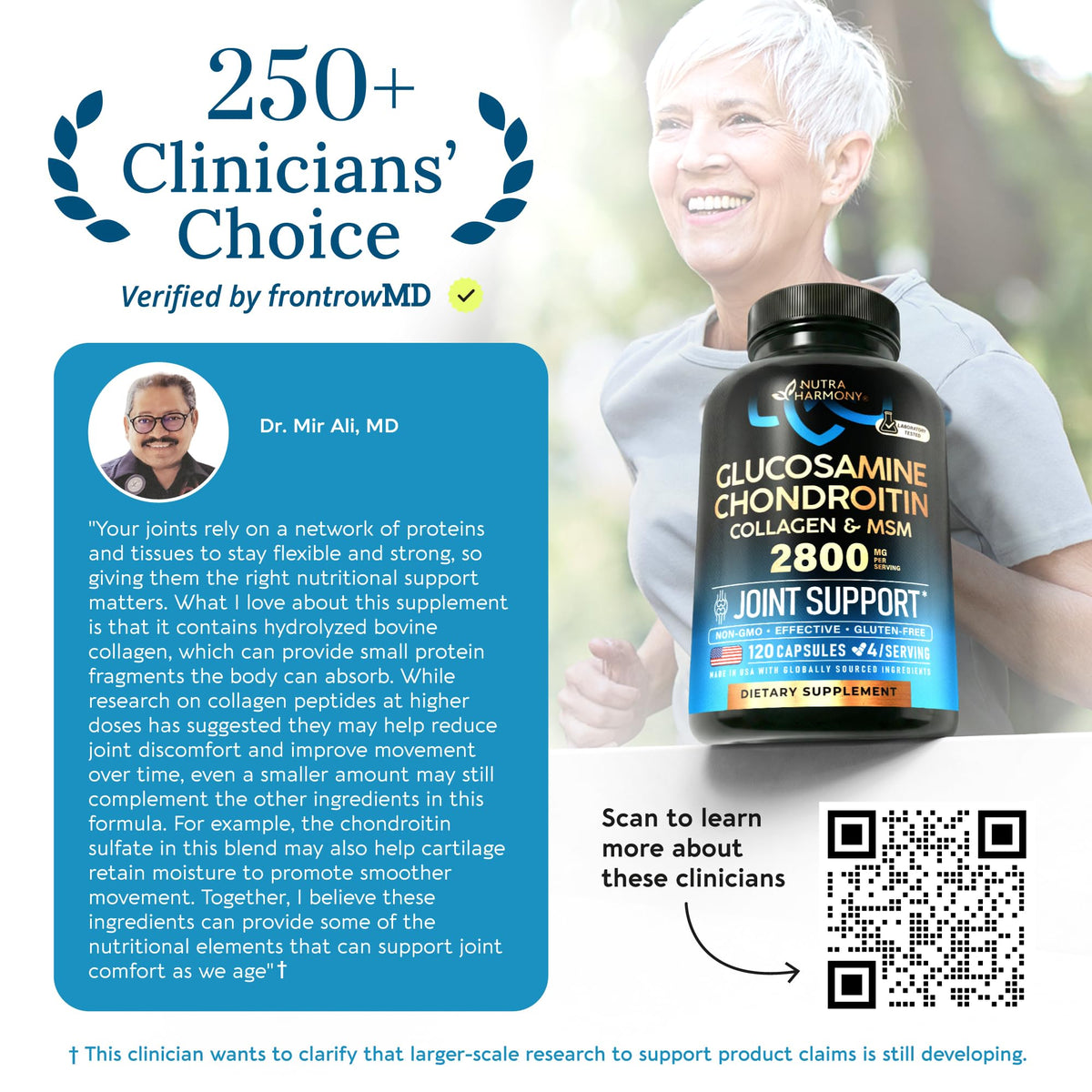 Glucosamine Chondroitin MSM Collagen | HSA | FSA Approved Product Items | Joint & Cartilage Support Supplement 2800 mg | Flexibility Nutritional Vitamins | Lab Tested | For Men & Women | 120 Capsules