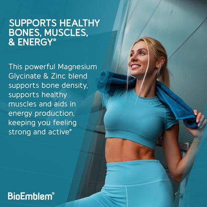 BioEmblem Magnesium Glycinate with Zinc and Vitamin D3 K2