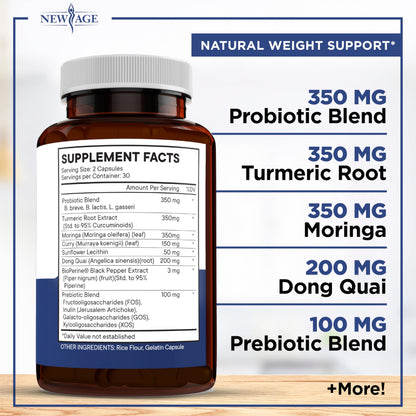 NEW AGE Pro Optimize Probiotics for Women, Menopause, Digestive Health - Support for Bloating, Hot Flashes, Joint Support, Night Sweats - Gut Health & Metabolism - Dong Quai (60 (Pack of 1)) NEW AGE buy supplements Au