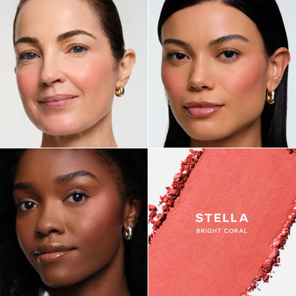 Saie Cheek Flush Duo - Dew Liquid Blush (.40 oz, Poppy), SuperSuede Baked Powder Blush (.01 oz, Stella) - Layerable, Skin-Nourishing Blushes for a Seamless Radiant Finish SaieBuy Supplements Australia