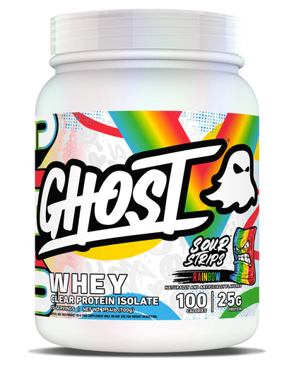 GHOST Clear Whey Isolate Protein Powder, Blue Raspberry - 1.4 LB Tub, 25G of Whey Protein - Post Workout Drink for Muscle Gain & Recovery – Sugar Free, Soy Free & Zero Fat, 20 Servings