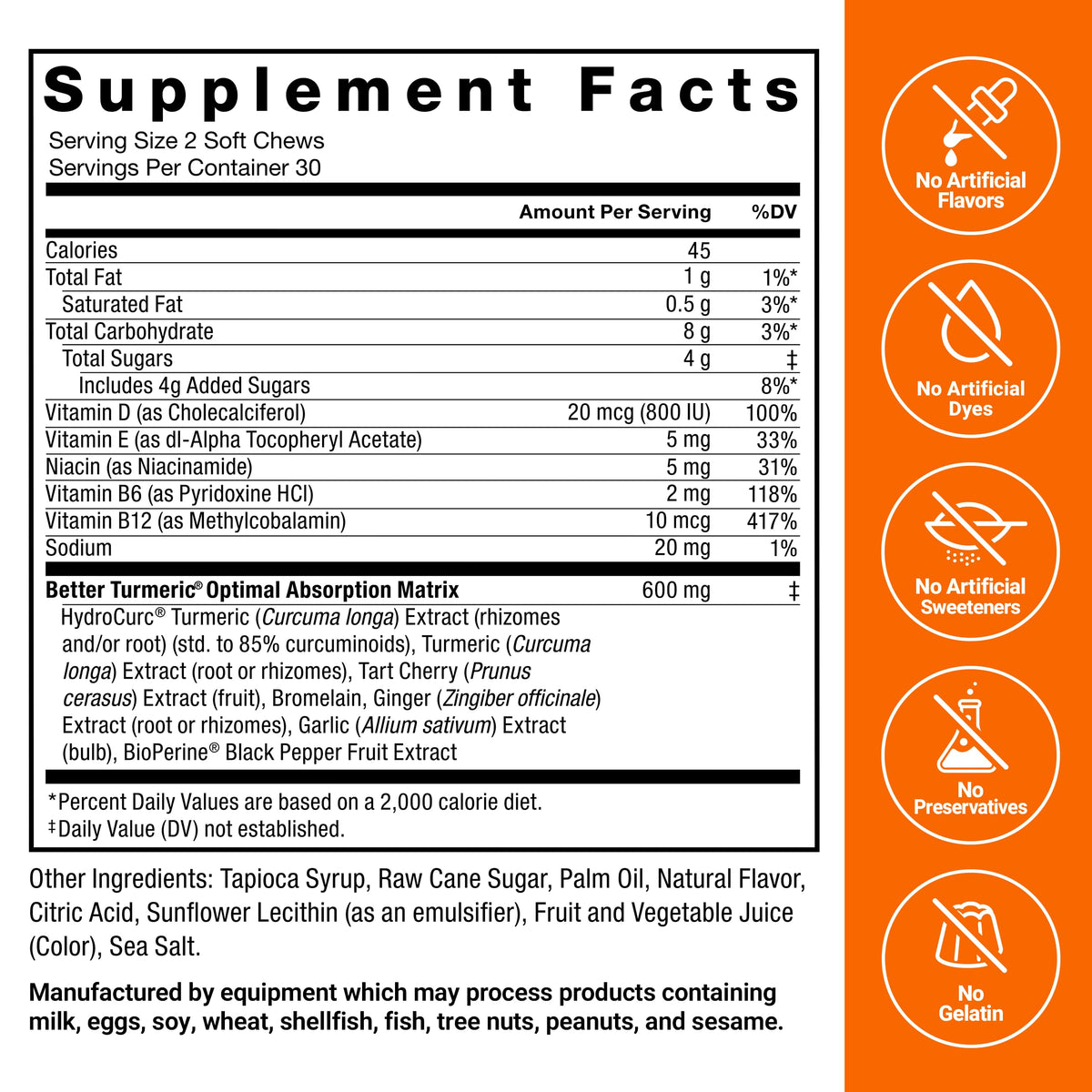 FORCE FACTOR Better Turmeric Supplement 400mg with Black Pepper & Ginger, Extra Strength Joint Support, Superior Absorption