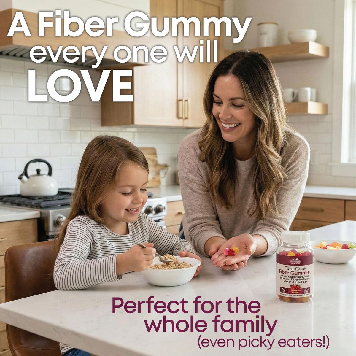 Country Farms Fiber Care Prebiotic Gummies, 6g of Fiber Per Serving, FOS from Beets, Digestive Health, Supports Regularity, Mixed Fruit Flavor