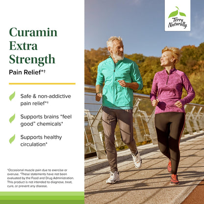 Terry Naturally Curamin Extra Strength - 120 Vegan Tablets - Non-Addictive Pain Relief Supplement with Curcumin from Turmeric