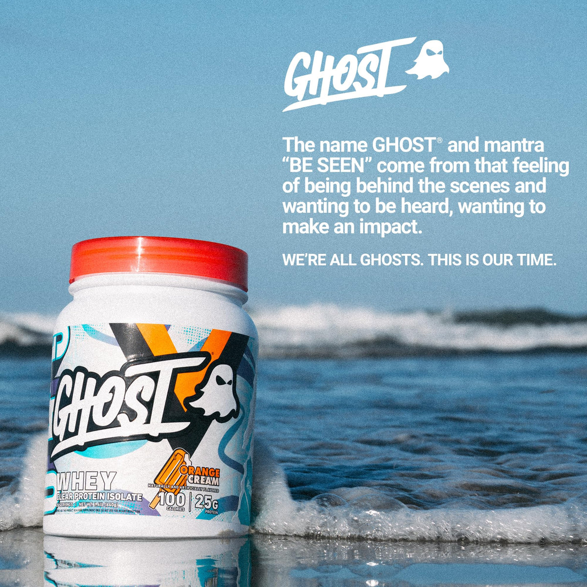 GHOST Clear Whey Isolate Protein Powder, Blue Raspberry - 1.4 LB Tub, 25G of Whey Protein - Post Workout Drink for Muscle Gain & Recovery – Sugar Free, Soy Free & Zero Fat, 20 Servings