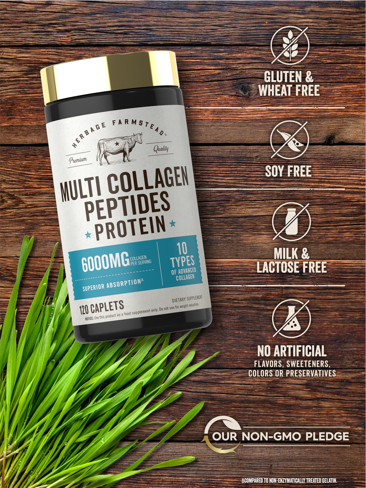 Carlyle Multi Collagen Peptides 6000mg | 120 Caplets | 10 Types of Advanced Collagen with Protein | Non-GMO, Gluten Free Supplement | by Herbage Farmstead Carlyle buy supplements Au